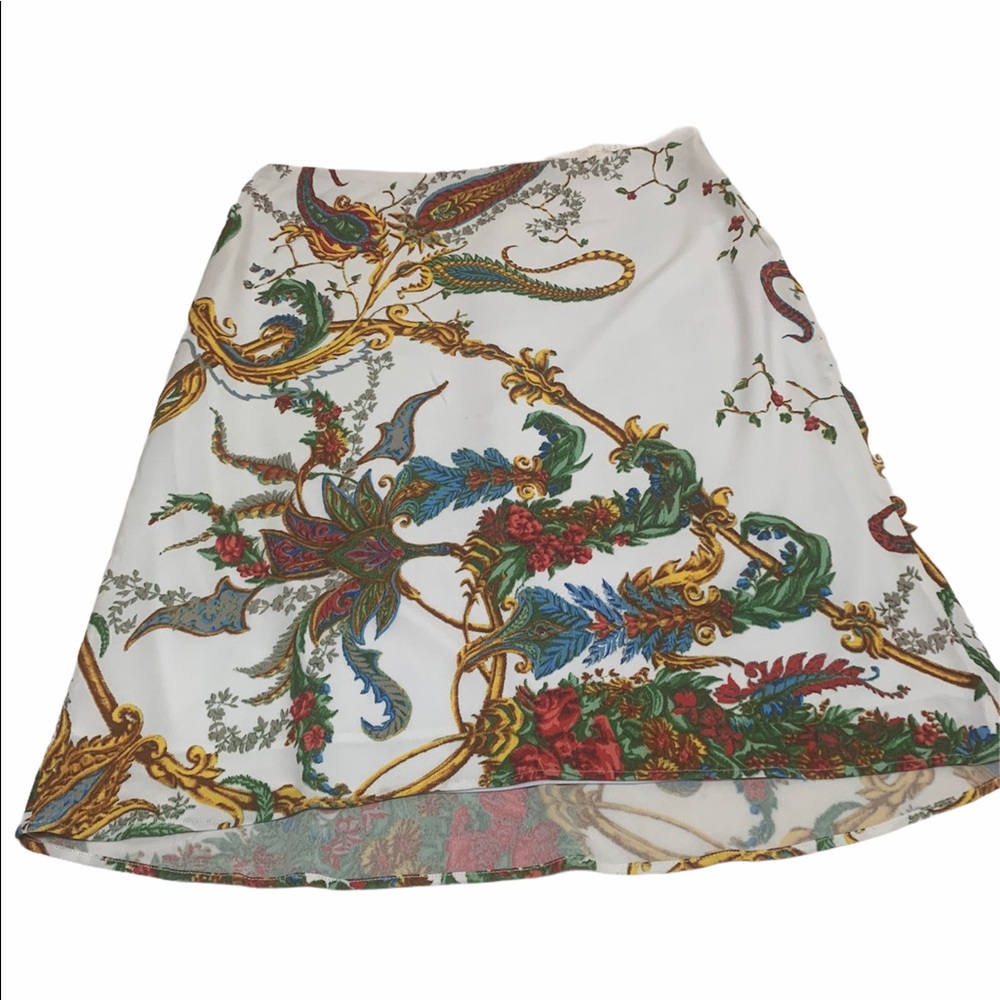 YIGAL AZROUEL WHITE PRINT SKIRT